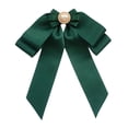 thumbnail image 4 of Segolike Women's Pre Tied Bowknot Brooch Bead Bow Tie Brooch Pin Clothing Accessory Costume Prop Neckties Pin Ribbon Brooch for Shirts Deep Green, 4 of 8