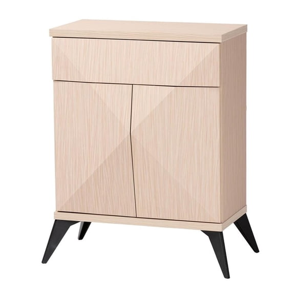 Baxton Studio Draper Light Brown and Black Wood 2-Door Sideboard Buffet