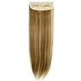 thumbnail image 2 of SHCKE 4 Pieces/set Clip In Hair Extensions 24 Inch Straight Hair Extensions Thickned Hair Extensions Synthetic Fiber Hair Extensions for Women Ginger Brown Mix Bleach Blonde, 2 of 5