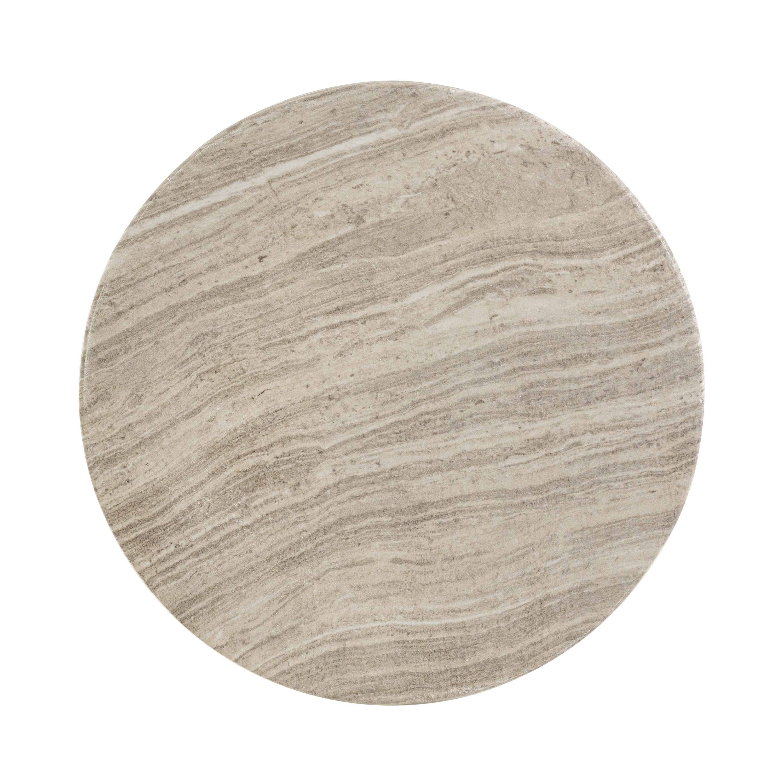 Round MGO Side Table 14.96 Inch, Faux Marble Outdoor Garden Stool and Indoor End Table, No Assembly Required, Gray Marble
