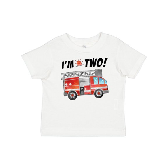 Inktastic I'm 2 Fire Truck 2nd Birthday Boys or Girls Baby T-Shirt