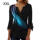 thumbnail image 5 of Minnieouse Tops de manga 3/4, camiseta oscilante, túnica de verano, atractiva, elegante, transpirable, multicolor, para mujer, playa a la moda Prendas para la parte del cuerpo Azul oscuro XXL, 5 of 5