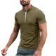 thumbnail image 2 of pstuiky Camisas de manga corta para hombre, Camiseta deportiva de verano para hombre, de color liso, ajustada, con cremallera, de manga corta y cuello alto camisas casuales para hombre m, 2 of 5