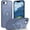 Sierra Blue, variant on MYKOMI Magnetic for iPhone 16e Case with Ring Stand, [10 FT Drop Protection] [Velvety Touch] Slim Translucent Matte Back Shockproof Phone Case for iPhone 16e 6.1''