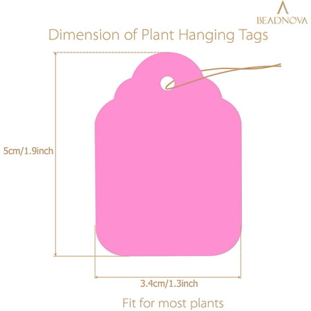 KSCD Plant Labels Tags Hanging Plant Tags Garden Signs Plant Identification Stakes Garden Tags for Plant Garden Outdoor (Pink, 100 pcs) Pink 100pcs
