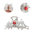 thumbnail image 3 of Unique Bargains 1 Pc Elegant Ruby Inlaid Animal Hair Clips Red Silver Tone, 3 of 5
