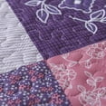 thumbnail image 6 of Nordmiex 3-Piece Microfiber Quilt Sets Floral Patchwork Bedspreads Reversible Coverlet Sets (Queen, Purple), 6 of 7