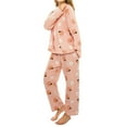 thumbnail image 3 of WTXUE Winter Flannel Pajama Sets for Women Coral Fleece Cute Printed Long Sleeve Nightwear Top and Loose Pants Warm Loungewear Soft Sleepwears Pink L, 3 of 5