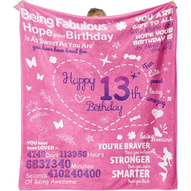 LHSHID Gifts for 13 Year Old Girl 13th Birthday Gifts for Girls 13 Year Old Girl Gift Ideas Sweet Gifts for 13 Year Old Girl Blanket Gifts for 13 Year Old Girls 50"x60"