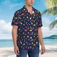 thumbnail image 3 of Sikiie Colored Balloons Print Men's Hawaiian Shirt, Summer Beach Button Pocket Short Sleeve T-Shirt,Medium, 3 of 7