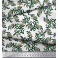 thumbnail image 3 of Soimoi Satin Silk Fabric Leaves & Floral Block Print Fabric by The Yard 42 Inch Wide, 3 of 3