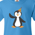 thumbnail image 4 of Inktastic Cute Penguin, Penguin With Party Hat Youth T-Shirt, 4 of 5