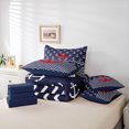thumbnail image 6 of jejeloiu Red Ship Anchor 7-Piece Bedding Comforter Set,Geometric Waves Stripes King Bedding Sets,Navigation Theme Bed Sheets For Boys,Breathable Home Decor Reversible, 6 of 8