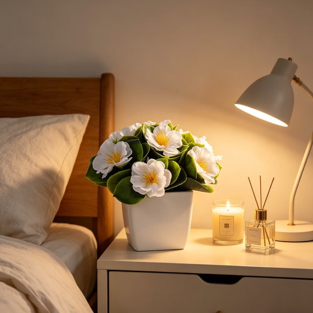 Artificial Peach Flower Decoration Fake Flower Small Potted Home Decoration Artificial Green Desktop Ornament Decoration