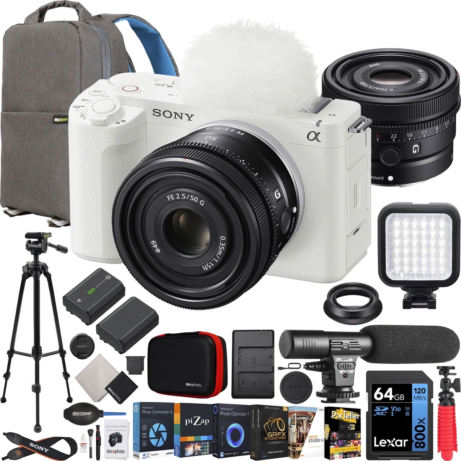 Sony ZV-E1 Full Frame Mirrorless Vlog Camera + FE 50mm F2.5 G