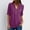 Purple, variant on Oalirro Plus Size Women's Summer Tops Zip Casual Tunic Rollable Sleeve Blouse Tops Shirts