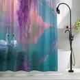 thumbnail image 2 of Purple Lavender Small Stall Shower Curtain, Waterproof Shower Curtains for Bathroom, Abstract Oil Painting Nature Landscape Washable Fabric Bath Curtain for Bathtub Decoration with Hooks 36x72 Inches, 2 of 9