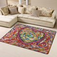 thumbnail image 1 of DouZhe Tapis de Zone Motif Réseau Cœur de Diversité Antidérapant Lavable en Machine, Tapis de Sol Style Moderne, 63x48 Pouces, 1 of 6