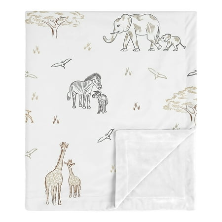 UPC: 0846480095361 | Serengeti Animals Baby Security Blanket Boy or Girl by Sweet Jojo Designs