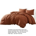 thumbnail image 5 of Edge 4 Piece Queen Size Duvet Comforter Set - Washed Linen - Rust Orange, 5 of 5