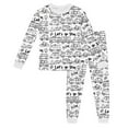 thumbnail image 1 of YWOAGH Ensemble de Pyjama à Manches Longues et Col Rond pour Filles, Tenue de Peinture à la Main DIY, Blanc 3-4 Ans, 1 of 5