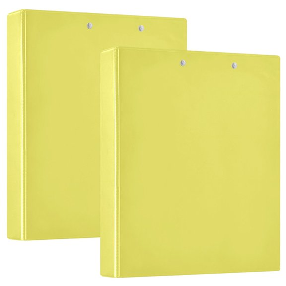 joogoo Yellow Hardcover 3 Ring Binder 1.5" Round Rings Interior Pockets Binders Organizer 2 Pack