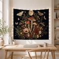 thumbnail image 5 of Nocturnal Mushrooms and Moths Under Starry Skies Dreamy Illustration for Nature Enthusiasts Botanical Fantasy Decor Halloween Gift Tapestry Wall Hanging for Bedroom and Living Room, 5 of 7
