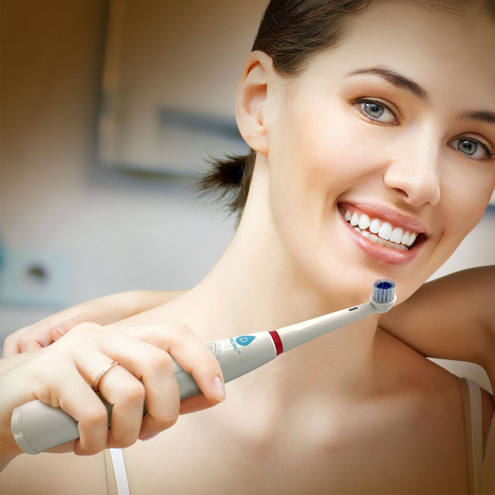Pursonic oscillating electric rechargeable toothbrush w/ bonus 12 brusheads 2 tongue , 2 interdental