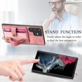 thumbnail image 4 of Phone Case for Samsung Galaxy S22 Ultra 5G Wallet Cover with Tempered Glass Screen Protector Slim Stand Credit Card Holder Slot Leather Cell S22ultra 22S S 22 S22ultra5g 6.8 Women Men Pink, 4 of 13