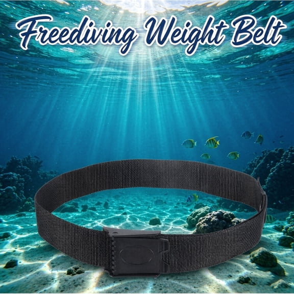 Freediving Weight Belt with Quick Release Buckle, Adjustable 5cm Wide Nylon Dive Belt for Scuba Diving & Spearfishing, Compatible with Various Weight Blocks, Black (49 Inch)