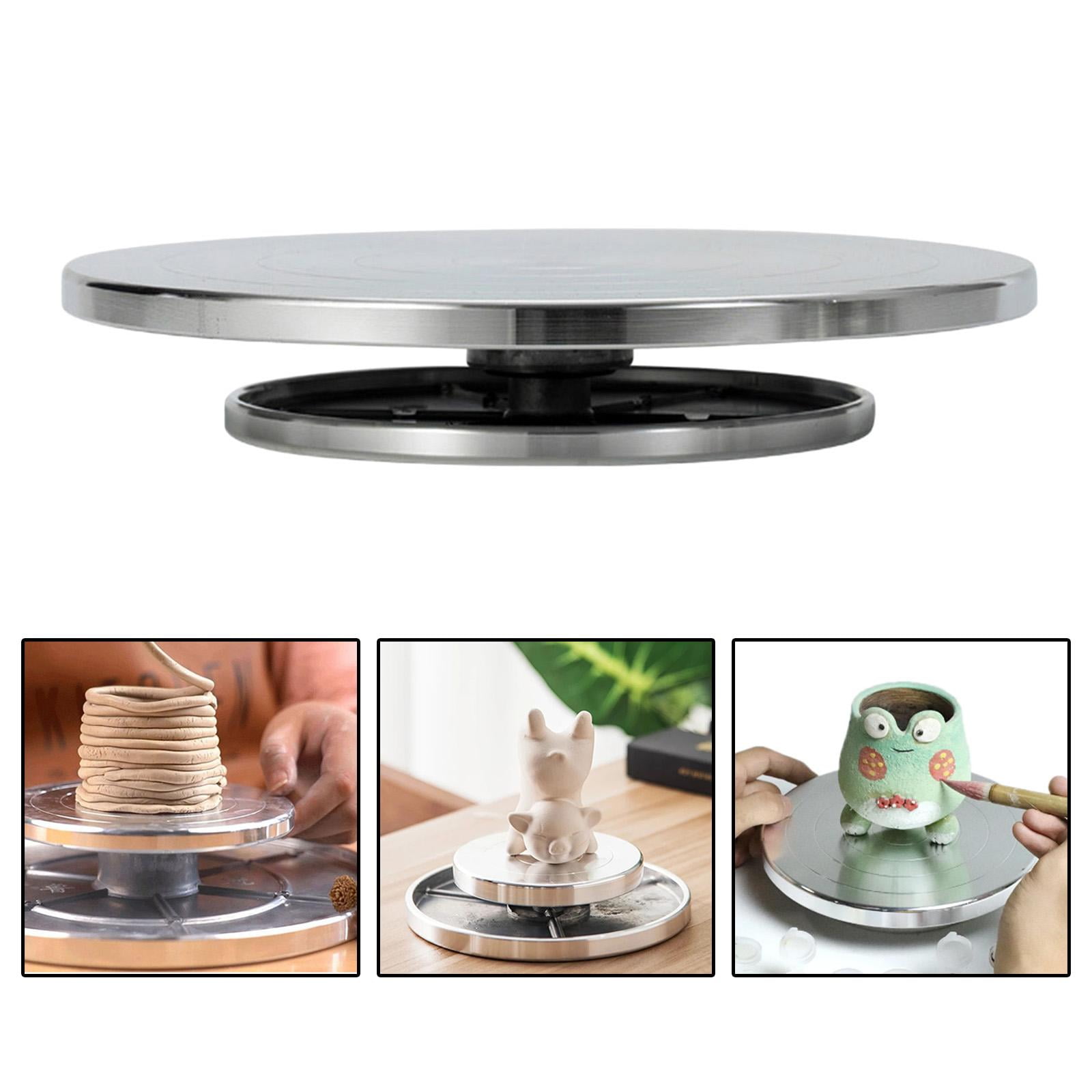 Ceramic Art Double-Sided Pottery Banding Wheel Manual Forming Turntable Sculpture Ceramic DIY Projects Crafting Tool 30cm