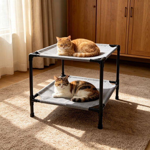 HWRETIE Elevated Pet Bed for Dogs and Cats Summer Raised Cooling Cot Removable Washable Breathable Sleeping Bed Supports Pets up to 20 Catties Indoor Outdoor