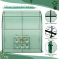 thumbnail image 5 of Patiojoy Lean-To Walk-In Greenhouse with Flower Rack 7’ x 3.5’ x 7’ Wall Green House with Roll-Up Doors Waterproof PE Cover & Metal Frame, 5 of 10