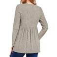 thumbnail image 4 of WellSize Women Maternity Tops Casual Tunic Fall Shirts Crew Neck Long Sleeve Pregnancy Clothes, 4 of 7