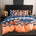 thumbnail image 3 of 3pcs Colorful Striped Print Reversible Print Duvet Cover King Queen Bedding Set Geometry Quilt Cover Polyester Comforter Cover, 3 of 7