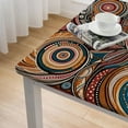 thumbnail image 4 of nygtbtfer Rustic Ethnic Tribe Kitchen Round Tablecloth Home Decor Abstract South American Color Totem Outdoor Indoor Dining Table Decorative Tablecloth Elastic Edge&nbsp;, 4 of 7