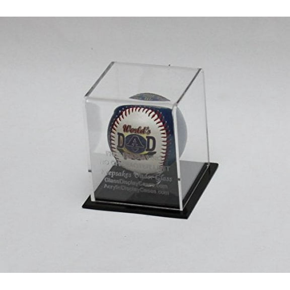 Baseball Personalized Laser Etched - Engraved Acrylic Display Case - Custom Stand