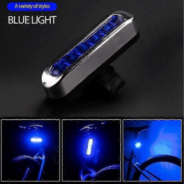 USB Rechargeable Bike Light for Mountain Bikes, 5 LED High Brightness Safety Front Rear Light, Night Riding Warning Lamp