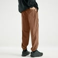 thumbnail image 5 of SYMOID Men's Coffee Jogger Pants (Size S) - Nylon Spandex Blend, Breathable & Flexible with Zipper Pockets & Elastic Cuffs for Daily/Streetwear Use, 5 of 9