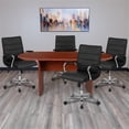 thumbnail image 2 of Pemberly Row 5 Piece Wooden Oval Conference Table Set in Cherry and Black, 2 of 9
