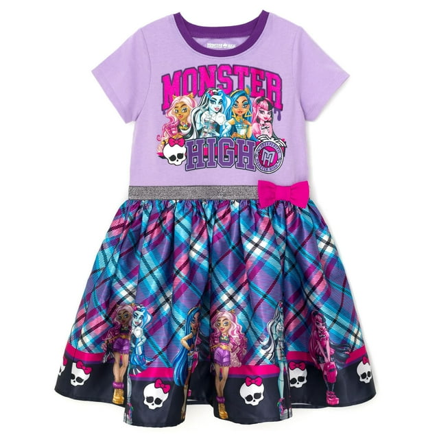 Vestido Monster High Plaid Morado para Niñas de 5 Años