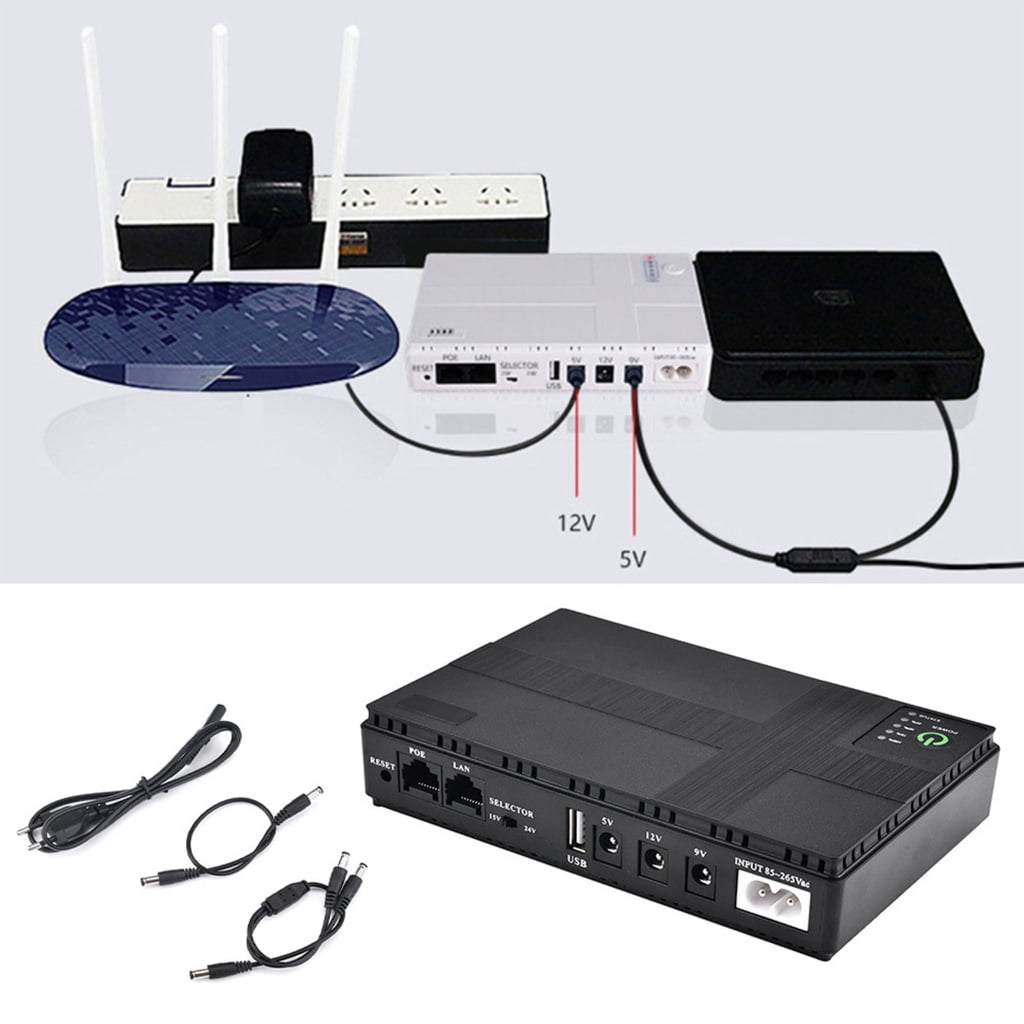 Miiottaa Uninterruptible Power Supply 10400mAh Battery Backup 5V 9V 12V POE Output Power