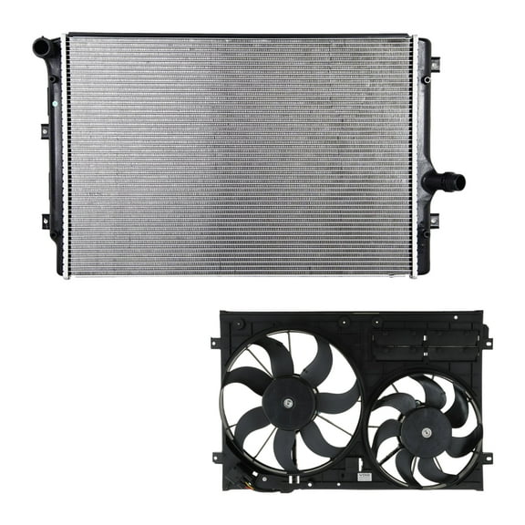 AutoShack Radiator Cooling Fan Assembly | Replacement for 2009 Volkswagen Jetta 2006-2008 Volkswagen Passat | 2-PC