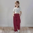 thumbnail image 2 of Girl Sweatpants Drawstring Pants Girls Solid Pants Youth Sweatpants Pants for Teens 5-6 Years Girls Fashion, 2 of 6