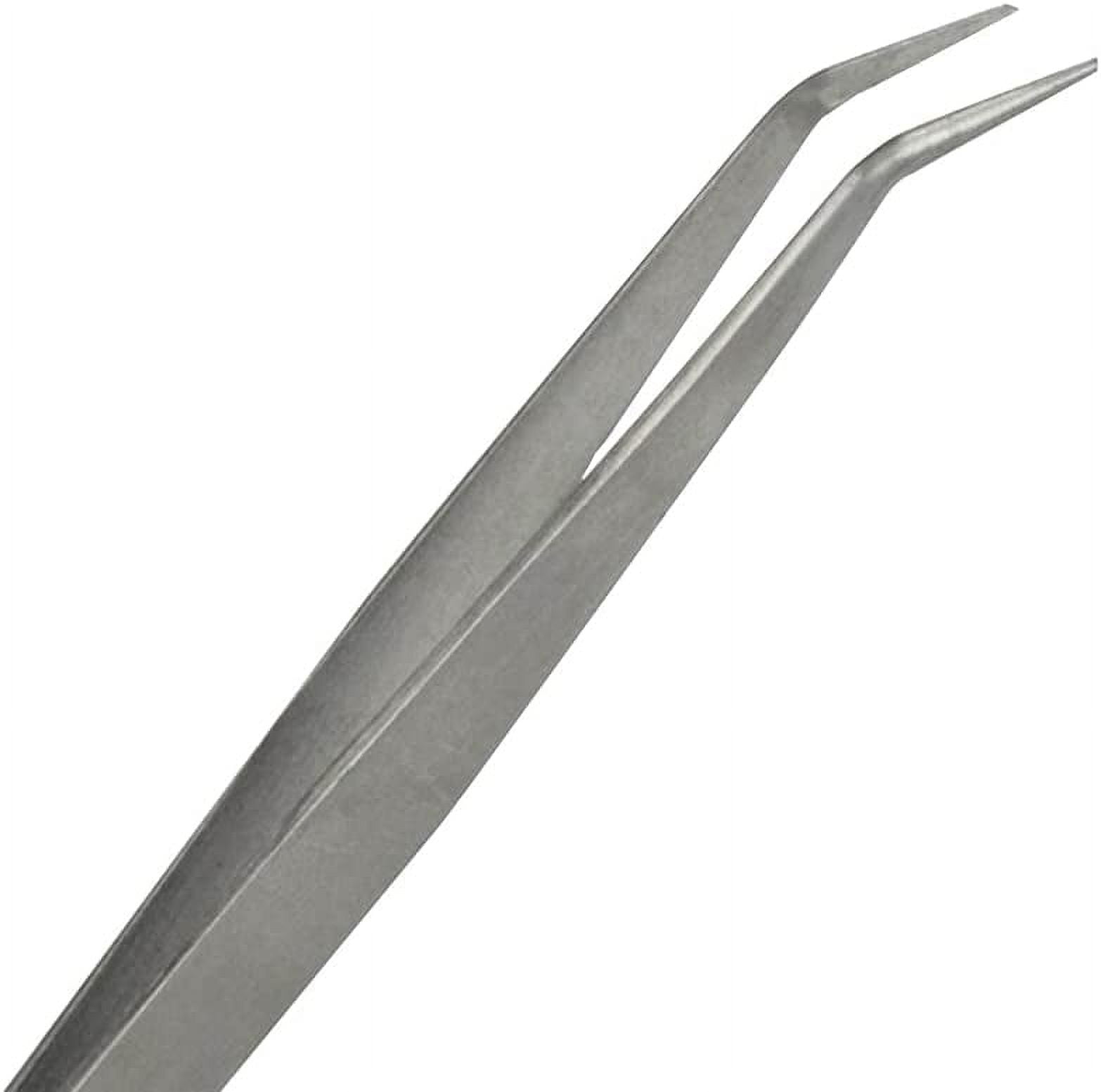 Beading and Knotting Tweezers 7 Inch Stainless Steel with Angled Tips