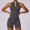 Dark Grey, variant on HPINK-T Sleeveless Workout Jumpsuit for Women Zip Up Romper Shorts V Back Scrunch Sexy One Piece