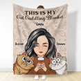 thumbnail image 3 of My Cat Dog Cuddling Blanket Peeking - Personalized Fleece Blanket, 3 of 3