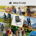 thumbnail image 6 of Patio Folding Chair, Outdoor Bungee Sling Chair W/ Armrests, Portable Lawn Chair For Camping, Garden, Pool, Beach, Backyard, Gray, 6 of 9