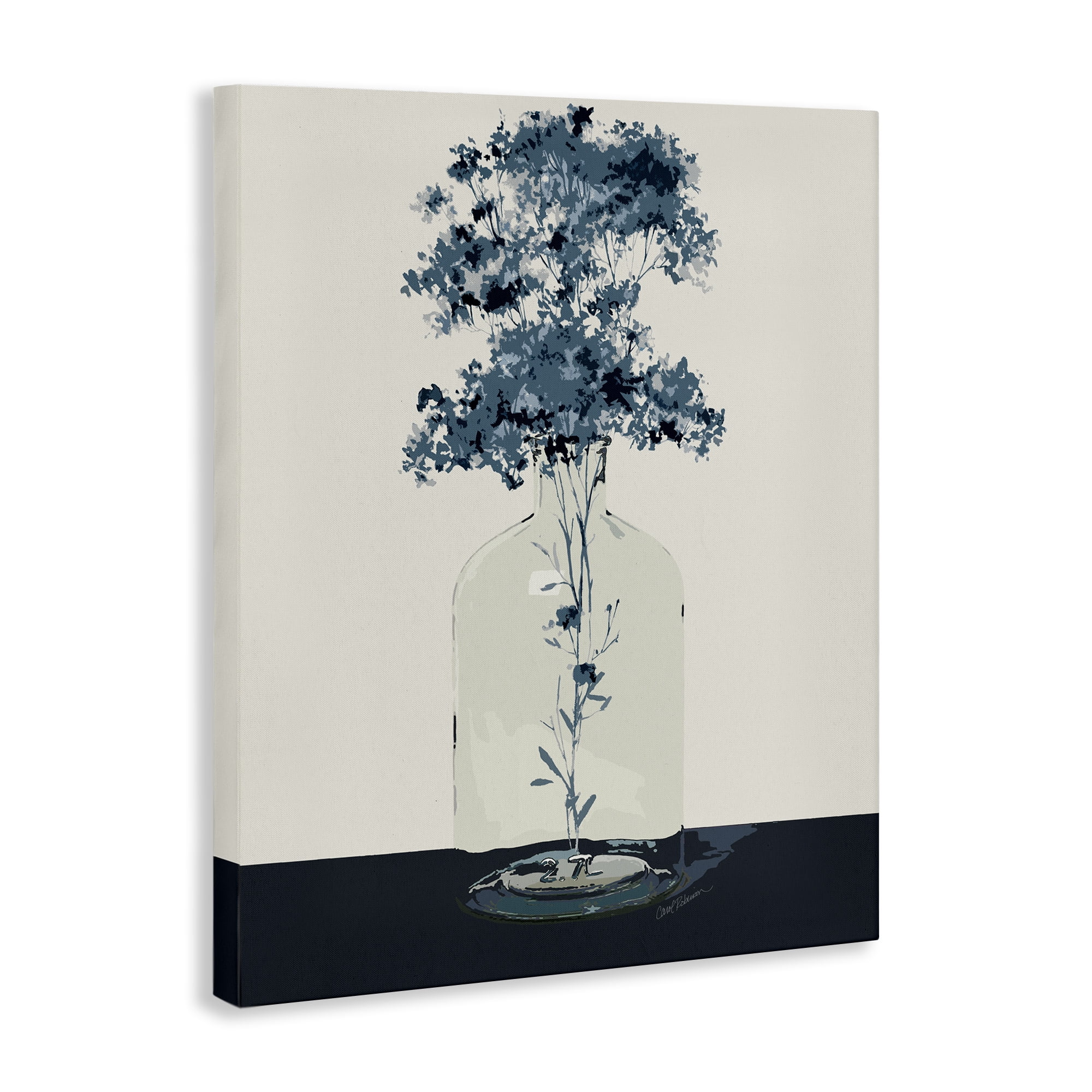Stupell Industries Blue Nature Sprigs Plants & Flowers Painting Wrapped Canvas Art Print Wall Art, 16 x 20