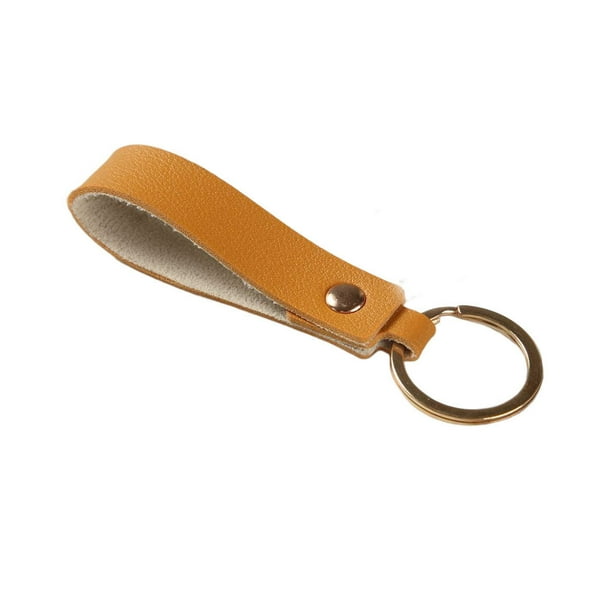 Yuarrent Llavero Colgante de cuero Cuerda de vehículo de negocios Cuerda Unisex Simple Casual Corto Hecho a mano Correa artesanal Moda Artesanía Naranja
